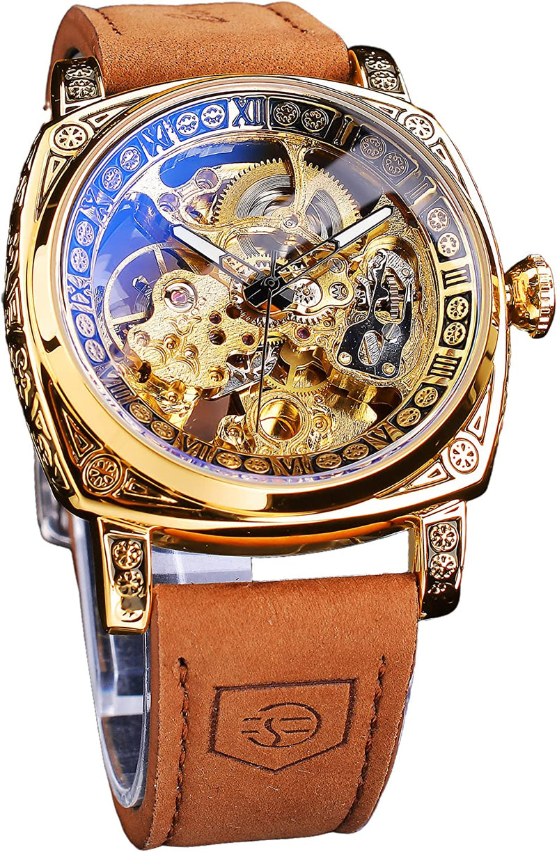 Forsining Square Luxury Retro Mechanical Watch for Men