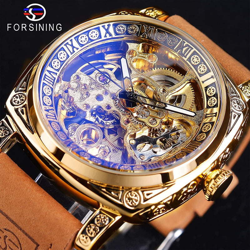 Forsining Square Luxury Retro Mechanical Watch for Men