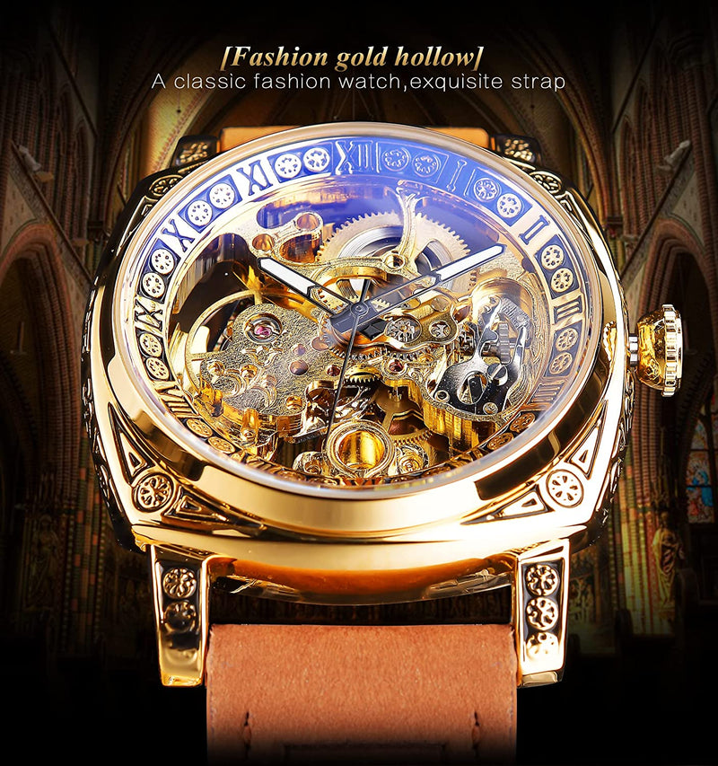 Forsining Square Luxury Retro Mechanical Watch for Men