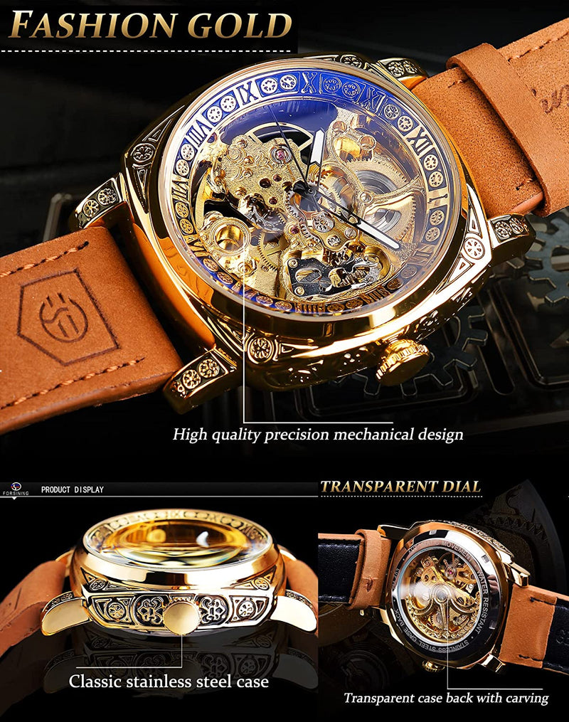 Forsining Square Luxury Retro Mechanical Watch for Men