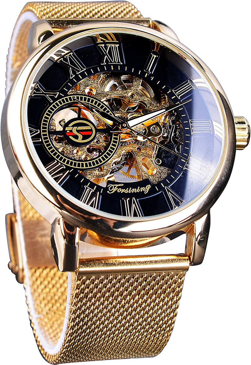 Minimalist Retro Design Mechanical Skeleton Men's Wrist Watch