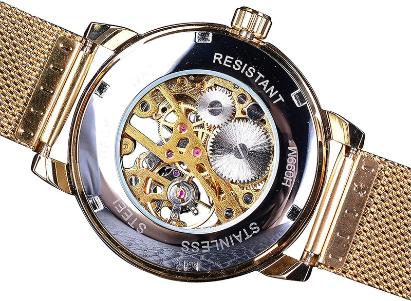 Minimalist Retro Design Mechanical Skeleton Men's Wrist Watch