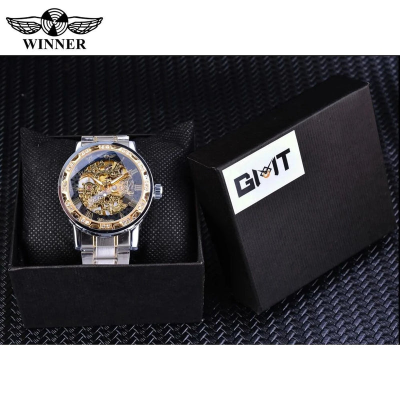 Pilot Rows Transparent Fashion Diamond Luminous Gear Movement Royal Men Watch